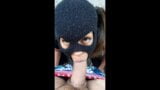 blue-eyed masked girl sucking and giving ass snapshot 4