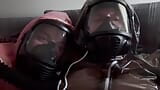 Gasmask breathing in plastic suits snapshot 1