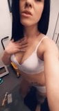 Slutty ex gf teasing in white lingerie snapshot 2
