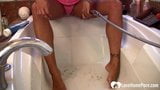 Hot stepmom licks her own feet while bathing snapshot 2