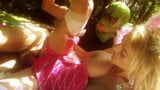 Gorgeous fairy gets fucked by a garden gnome dude outdoors snapshot 15