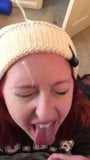 Obediant red head wife facial snapshot 9