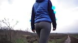 Amateur With Nice Ass Hiking In Tight Pants View From Below snapshot 1