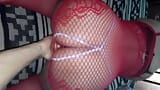 I finger my girlfriend in her red fishnet dress snapshot 4