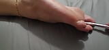 Tickling and teasing Milf feet with a soft brush snapshot 6