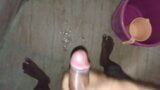 Rajesh masturbating dick on the floor & cummed in bathroom snapshot 15