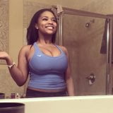 Cute Ebony bouncing her huge titties snapshot 1