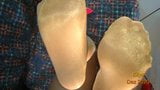 Chubby milf teases you in double layer shiny tights snapshot 15