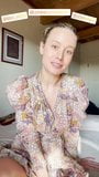 Brie Larson at home in a floral dress snapshot 5