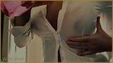 Wifey wets her sexy business shirts without wearing a bra and shows her nipples snapshot 3