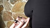 Great close up handjob finishing on her natural black, sexy and long fingernails snapshot 2