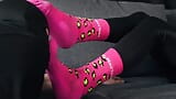 TGoS - 33 dagen versleten roze luipaard Dr. Clips sokken snapshot 10