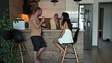 Girl cheats on cuckold guy by blowing his best friend behind the bar - 2.56 snapshot 2