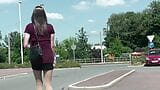 Crossdresser wears very short Skirt in Public snapshot 3