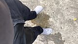 Pissing my black jeans outside snapshot 8