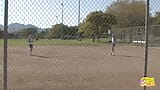 Baseball chicks get seduced and picked up by the lez blonde that craves a threesome snapshot 2