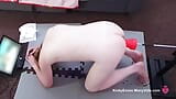 Big red Barbarian dildo fucks my ass deep and hard on the fucking machine snapshot 7