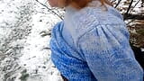 Red tits in the snow in public snapshot 9