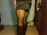 satin miniskirt and high heels boots snapshot 3