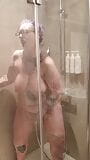 Tall BBW MILF cums in shower using shower snapshot 7