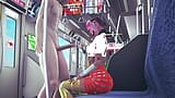 Cyborg-meisje heeft seks in de metro cowgirl - Cyberpunk 2077 parodie korte clip snapshot 1