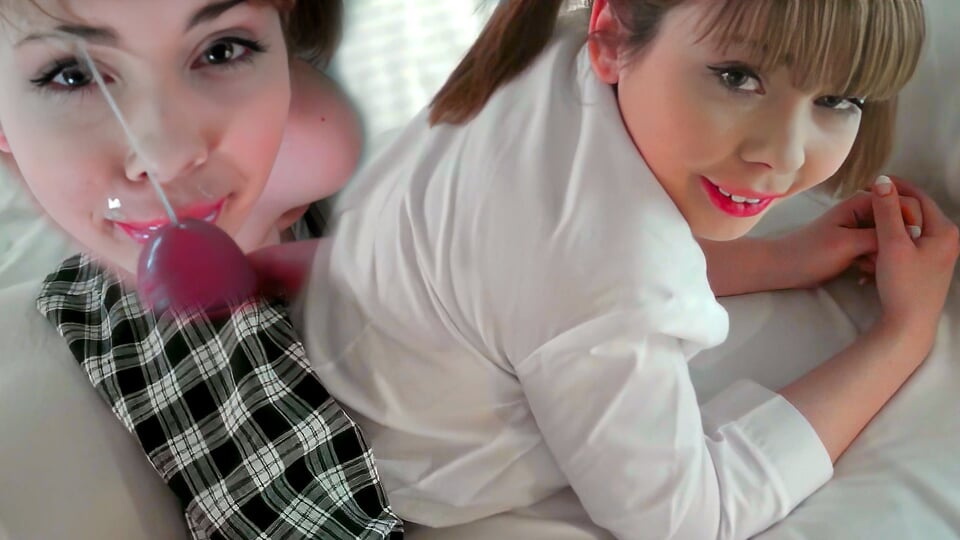 Innocent cherry prende la sborra negli occhi