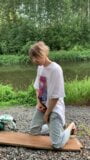 Masturbation with cum in the public woods by the lake snapshot 2