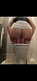 Johanne rides her dildo in a women's public toilet snapshot 7