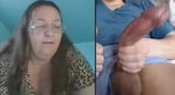 Bbw milf trekt grote lul af op webcam, close-up snapshot 10