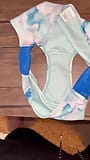 Éjaculation dans le petit maillot de bain bleu de Lylas snapshot 5