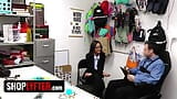 Nefarious Mall Cop Lays Down For A Young Asian Thief By Banging Her Pussy On His Desk - Shoplyfter snapshot 2