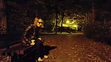 She flashing tits and undresses in a public park at night snapshot 15