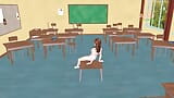 An animated 3d sex video of a cute girl giving sexy poses inside the class room snapshot 4