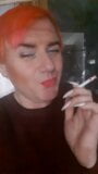 transvestite Sonyastar smokes, long nails, red hair snapshot 4