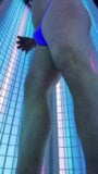 Wanking on the sunbed in my thong snapshot 1