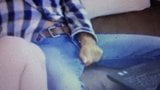 Bulge in jeans unleashes his monster cock snapshot 6