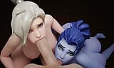 Mercy And Widowmaker Tag Teaming Your Big Dick snapshot 3