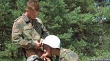 Young gays in uniform exchange blowjobs on the roadside snapshot 3