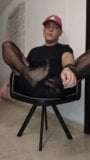 Latino shows his feet in pantyhose for you to look it snapshot 8