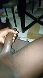 solo black guy playing with his long black dick snapshot 3