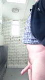 Wank and cum in public restroom snapshot 4