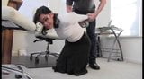 bitch teacher sahrye with long skirt hogtied and gagged snapshot 3