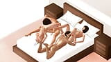 Surori vitregânde dulci futând iubitul secret în hotel în videoclip - femeie personalizată 3d snapshot 16