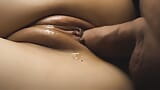 He pushed the leaking cream back into the pussy. Frictions close-up snapshot 7