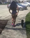 Ebony booty clapping while she walking snapshot 5