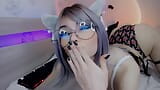 CHICA GATA CON GAFAS TE RUEGA QUE TE CORRAS EN SU CARA DE BABEO AHEGAO snapshot 15