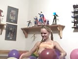 Chick strips and rubs balloons on her tits snapshot 6