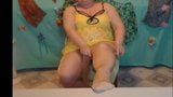 Granny puts on tan pantyhose snapshot 2