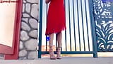 Erotique Entertainment - "Red dress outdoor cum showers" amateur Milka Porkova legs dress cum by Eric John ErotiqueFetish snapshot 1