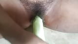 Whole CUCUMBER in My DARK pussy . Taking A Huge Cucumber in my pussy .  Fucking with cucumber . Painful sex video. snapshot 5